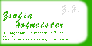 zsofia hofmeister business card